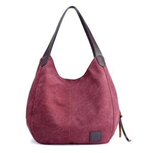Женская холщовая сумка через плечо Сумка с несколькими карманами Винтажные сумки Hobo Bags