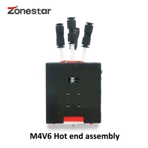 ZONESTAR M4V6 24 В 3D-принтер с прямым приводом, комплект для обновления экструдера, 4-в-1-выход, смешанный цвет, поддержка Hotend, 4 цвета, печатающая головка с соплом V6